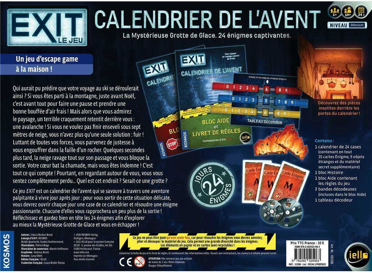 EXIT: Le Jeu - Calendrier de l'Avant - La Mystérieuse Grotte de Glace Back
