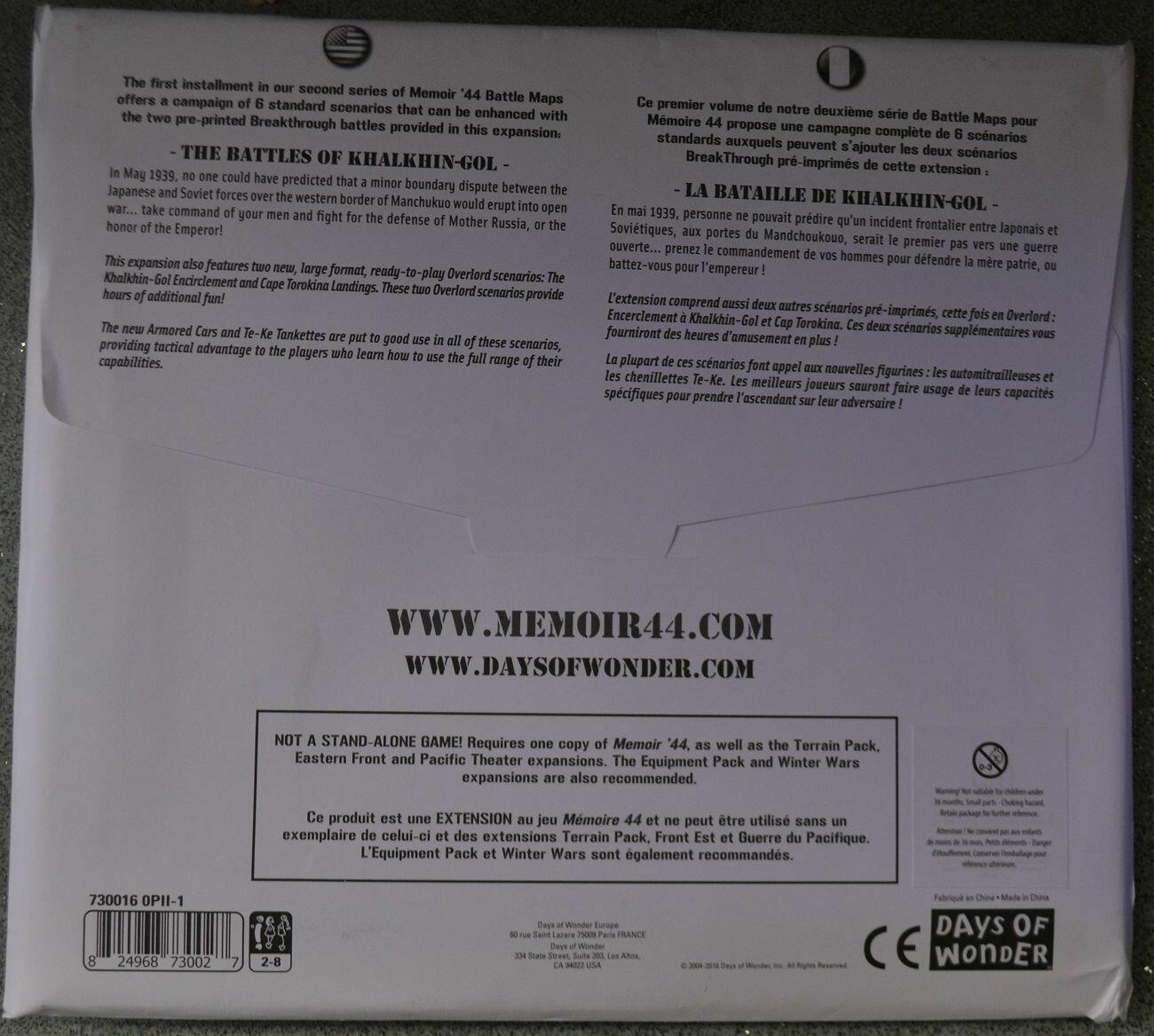 Mémoire 44: The Battle Map 2 - Volume 1 - The Battles of Khalkhin-Gol Back