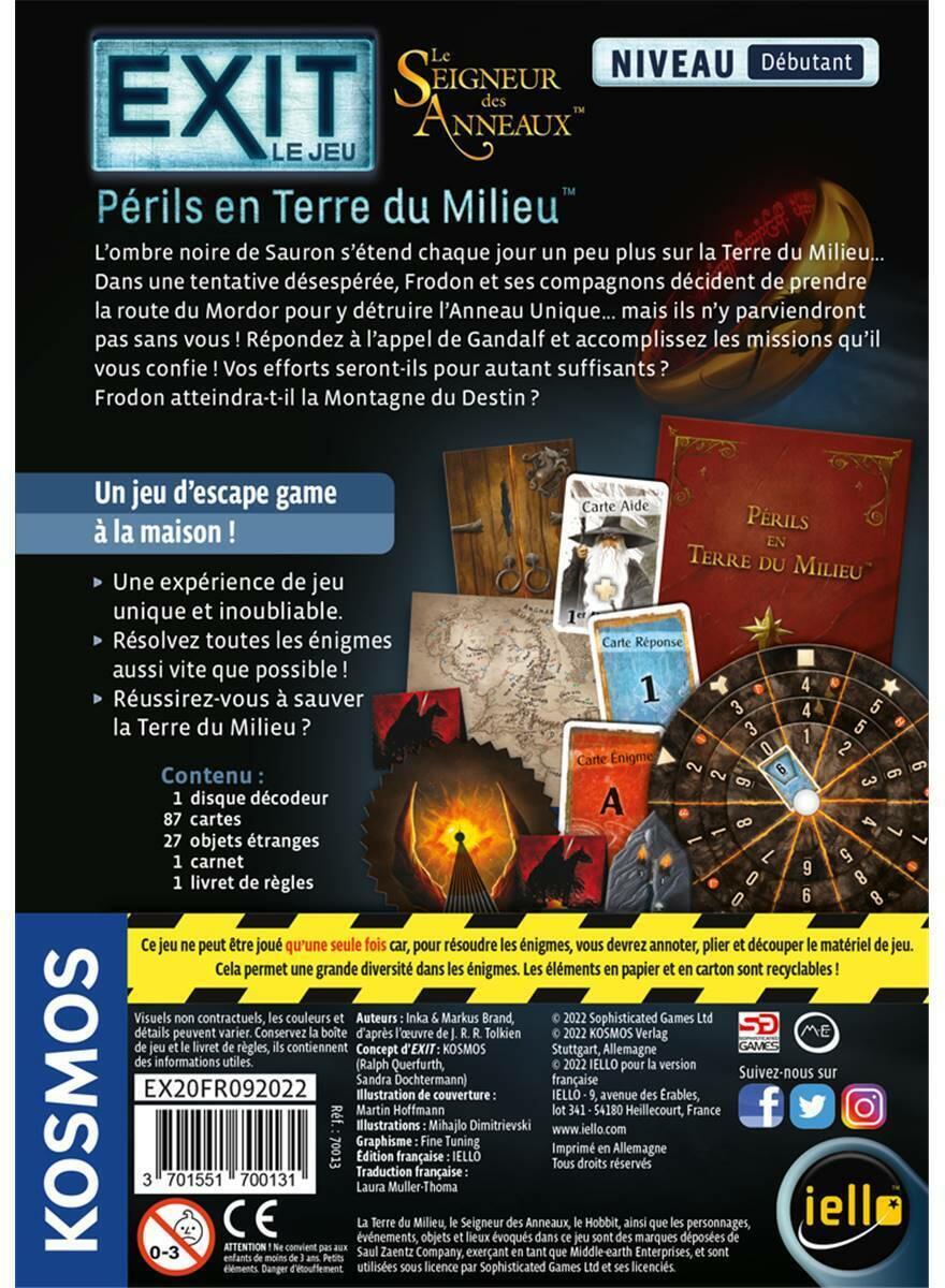 EXIT: Le Jeu - Le Seigneur des Anneaux - Périls en Terre du Milieu Back