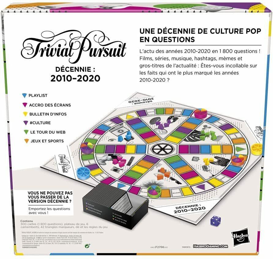 Trivial Pursuit: Décennie 2010-2020 Back 3d