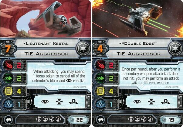 Star Wars: X-Wing - Le Jeu de Figurines - TIE Aggressor Cartes