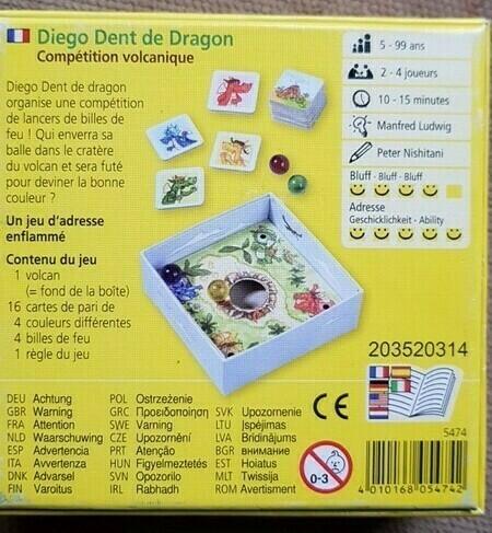 Diego Dent de Dragon: Compétition Volcanique Back 3d