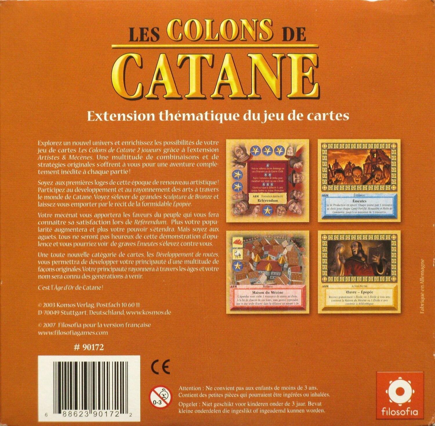 Les Colons de Catane: Jeu de Cartes - Artistes & Mécènes Back