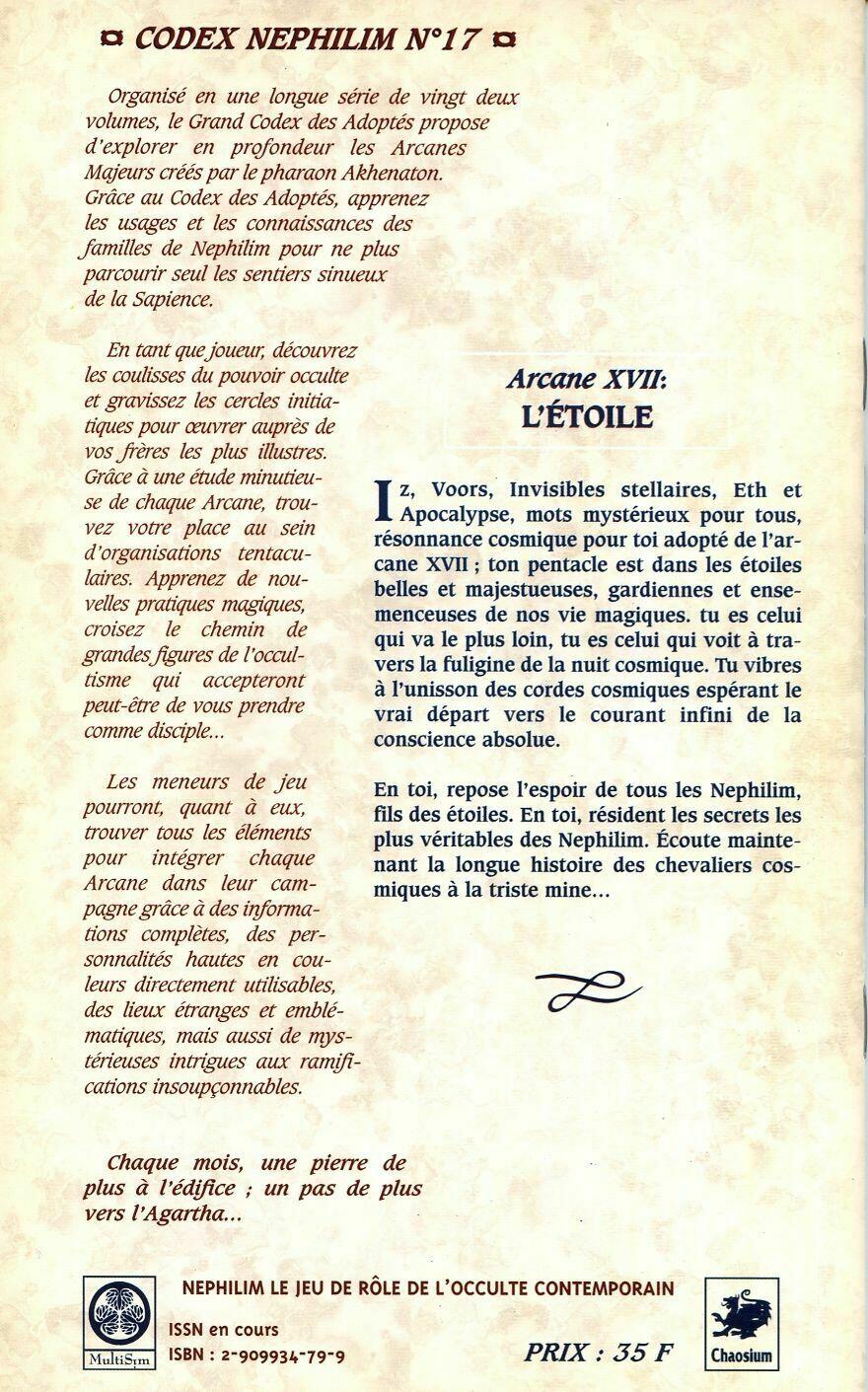 Nephilim: Arcane Majeur 17 - L'Etoile Back