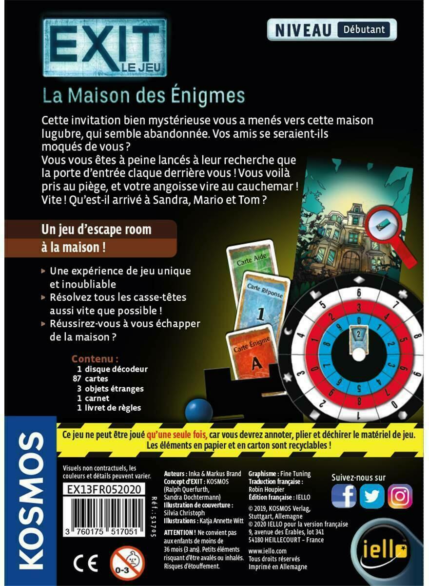 EXIT: Le Jeu - La Maison des Énigmes Back
