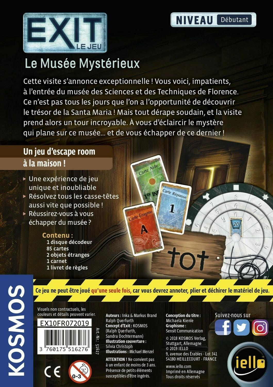 EXIT: Le Jeu - Le Musée Mystérieux Back