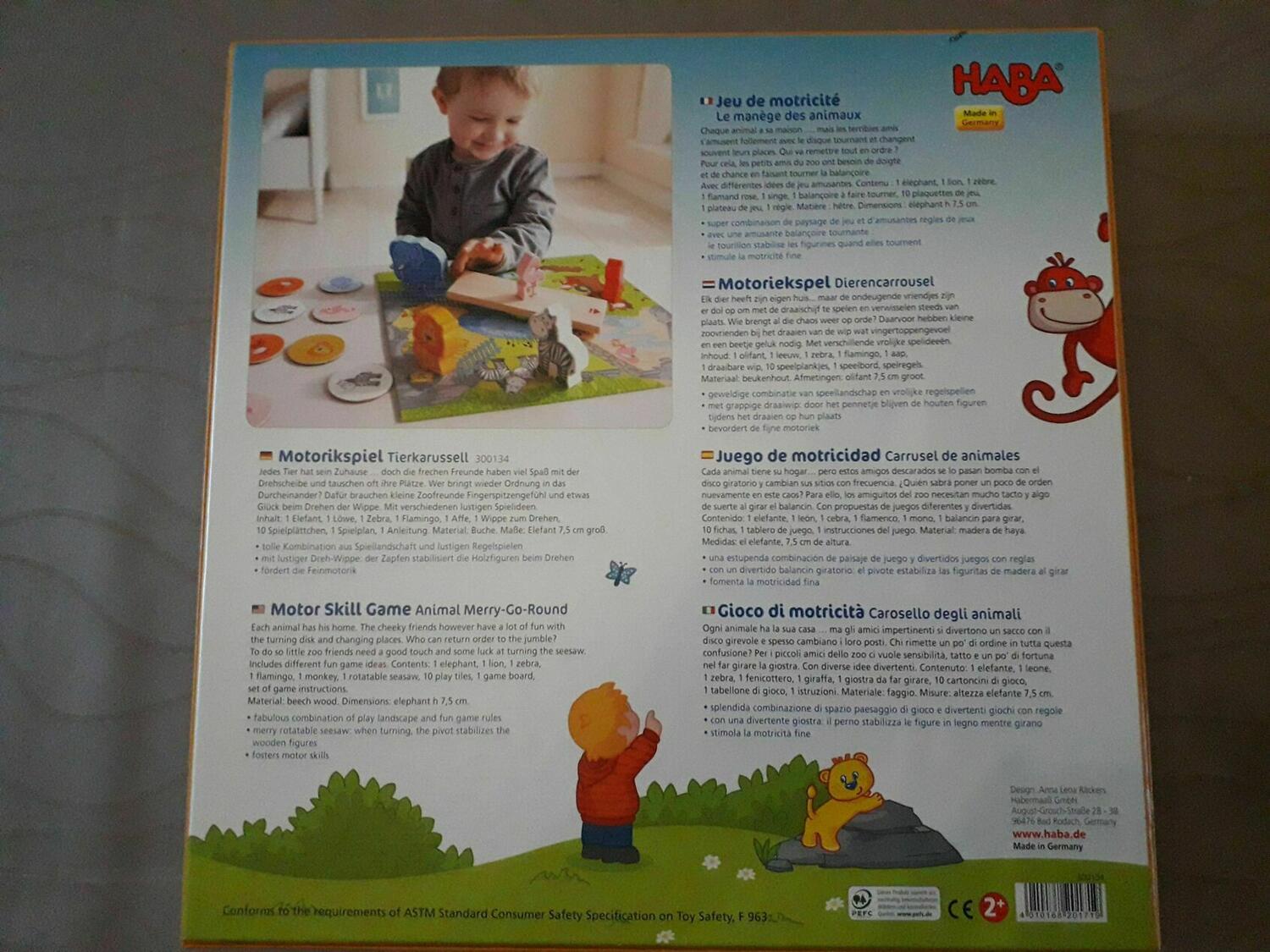 Motorikspiel: Tierkarussell Back 3d