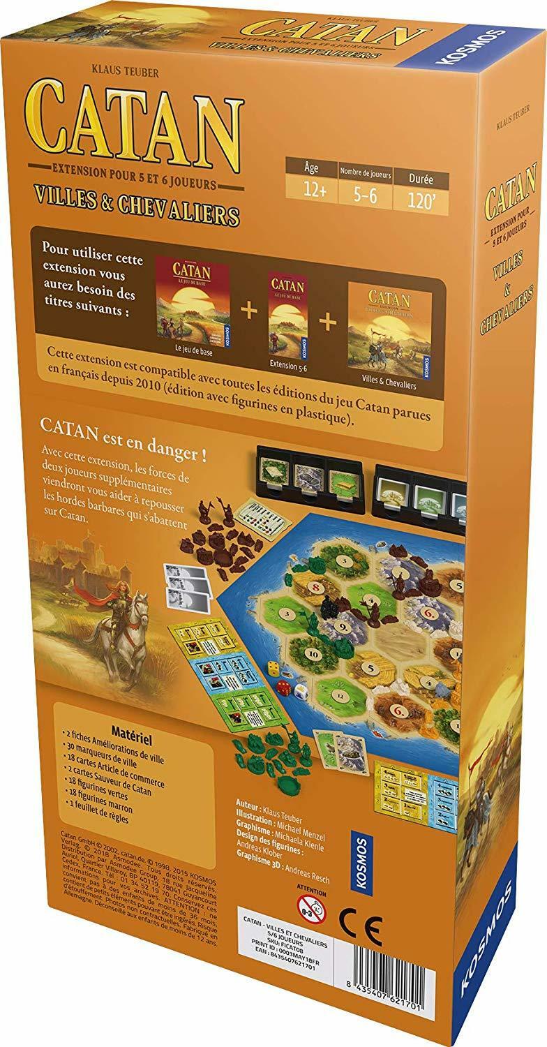 Catan: Villes & Chevaliers - 5 et 6 Joueurs Back 3d