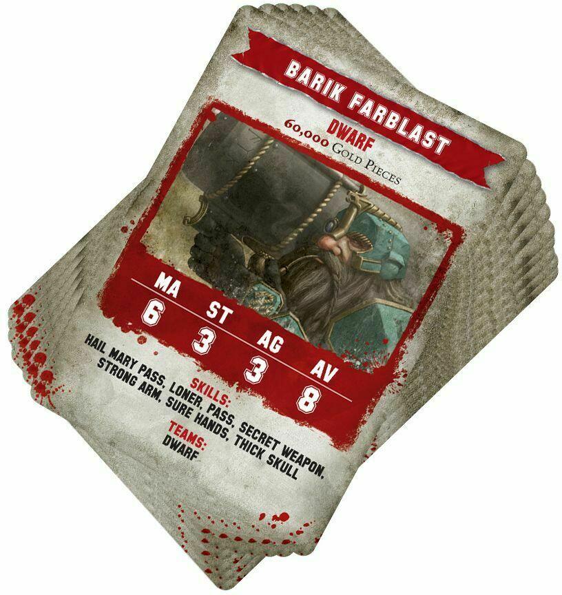 Blood Bowl: Le Jeu de Football Fantastique - Pack de Cartes d'Équipe - Équipe de Nains Cartes