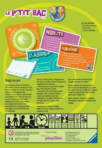 Les Incollables: Le P'tit Bac Back