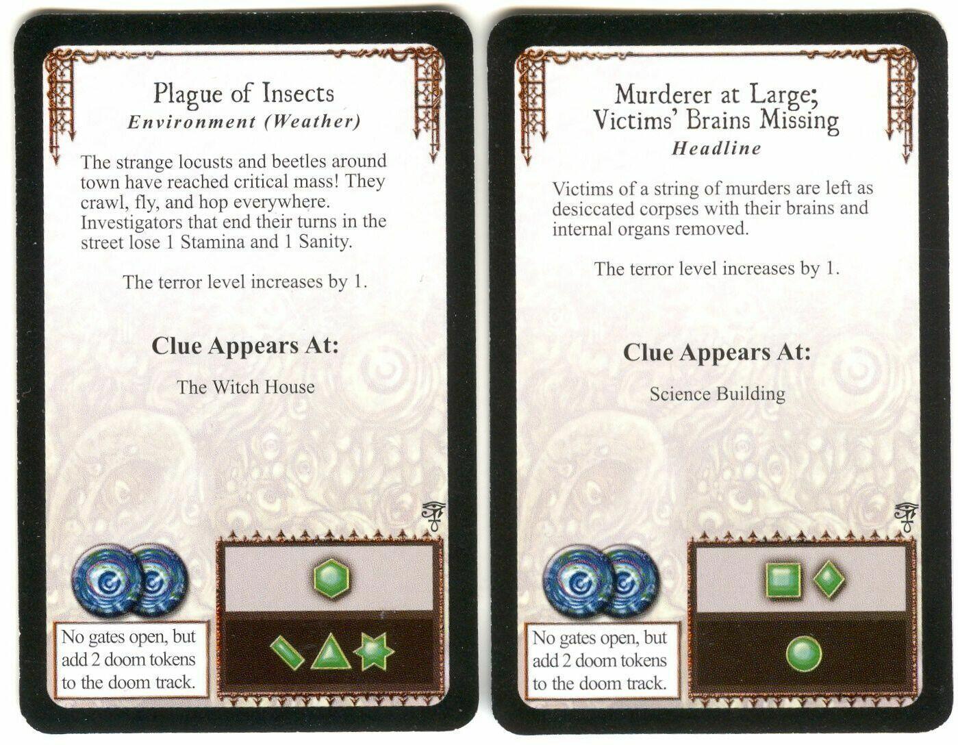 Horreur à Arkham: La Malédiction du Pharaon Noir Cartes