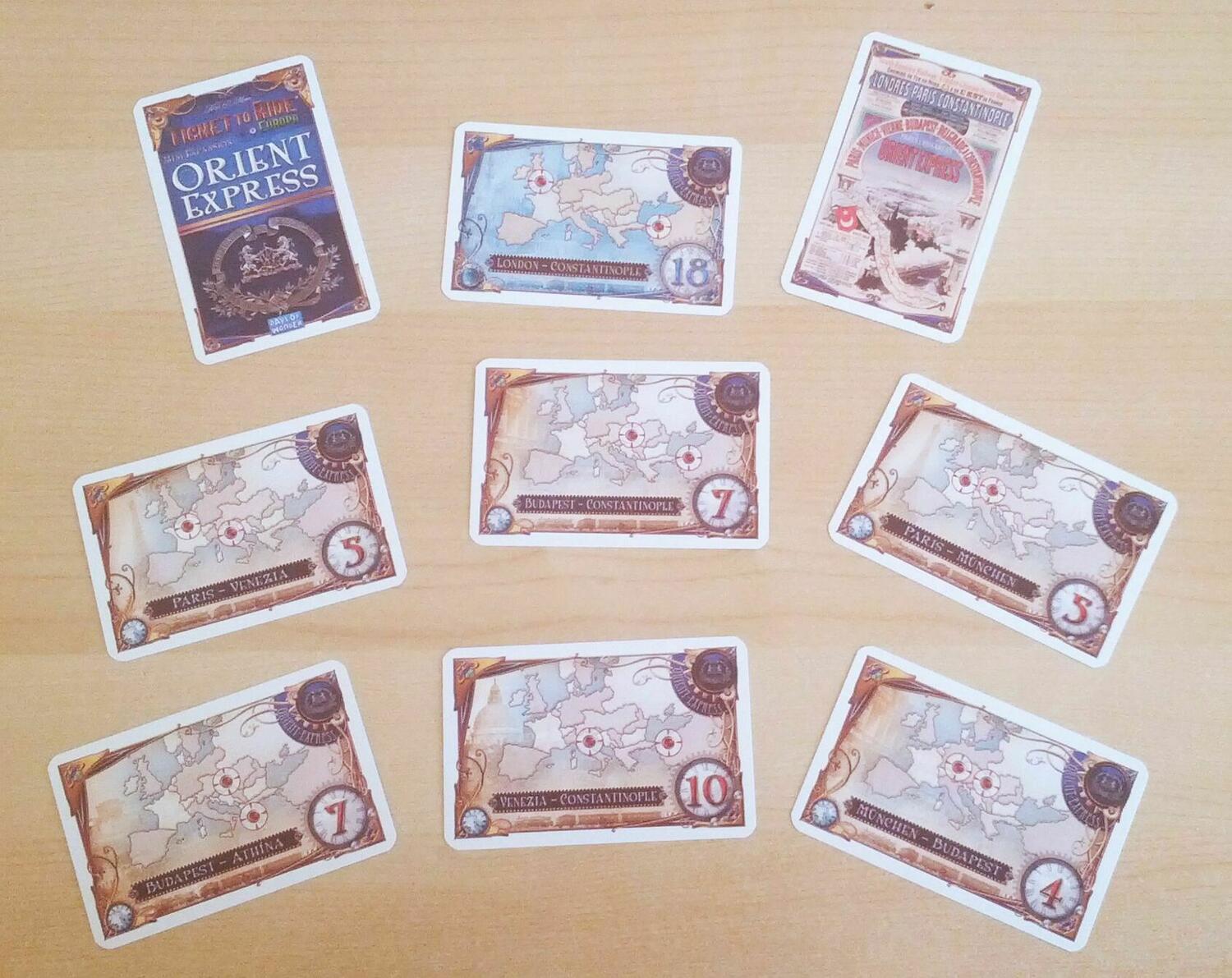 Les Aventuriers du Rail: Orient Express Cartes