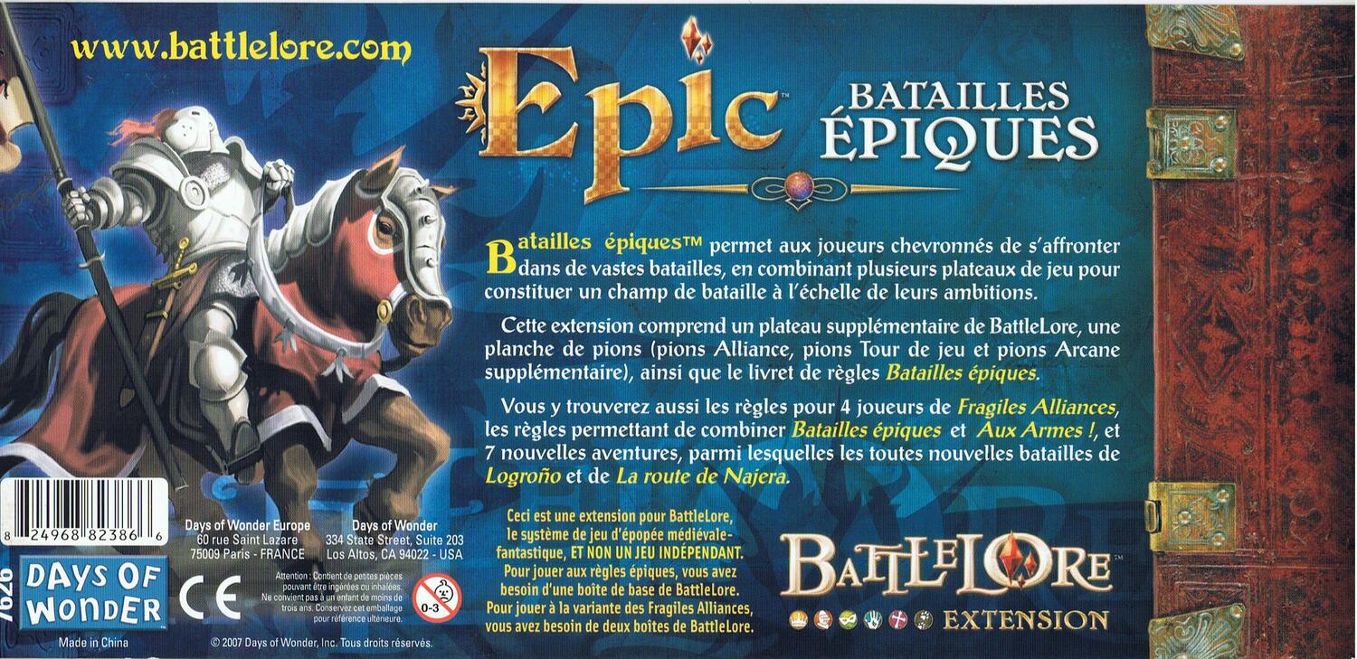 BattleLore: Batailles Épiques Back