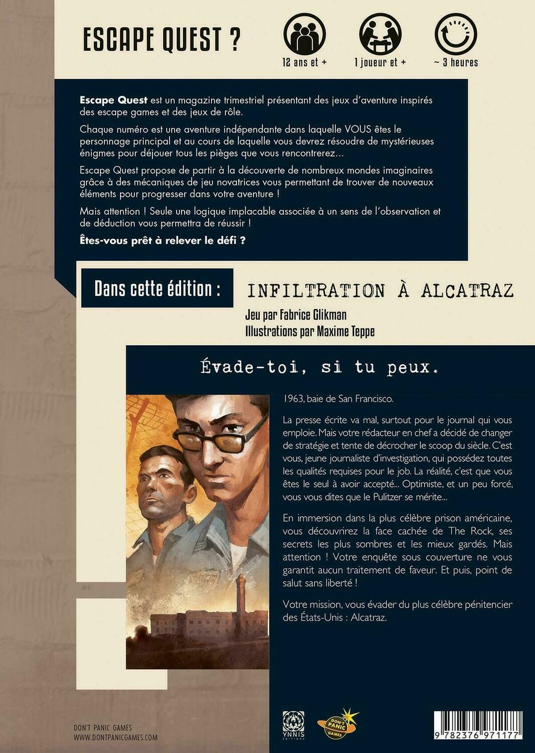 Escape Quest: Infiltration à Alcatraz Back