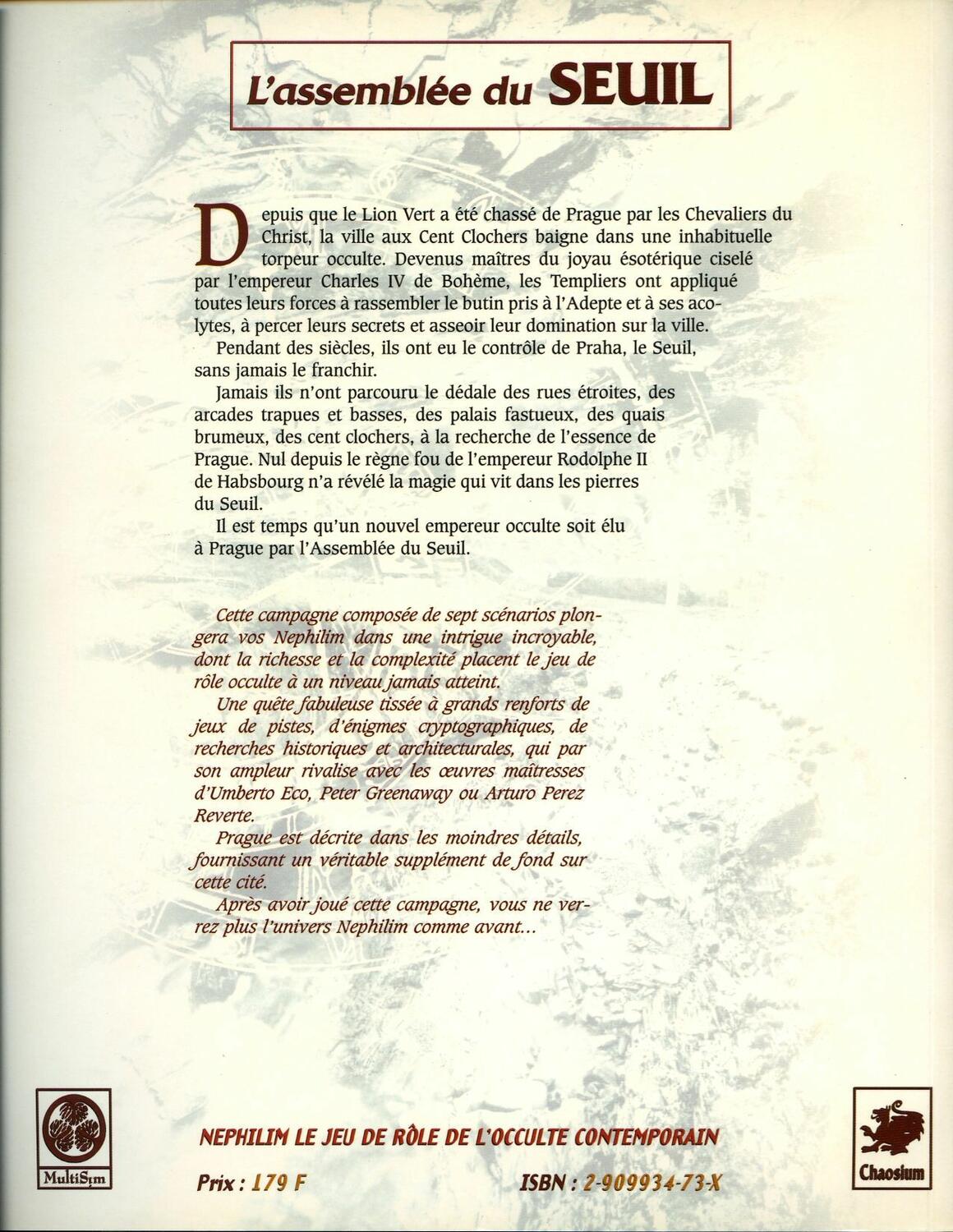 Nephilim: L’Assemblée du Seuil Back