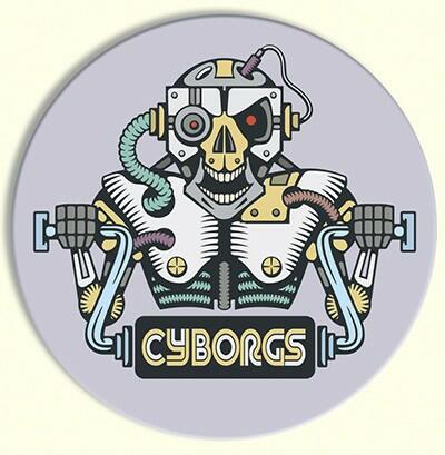 Skull & Roses Red Cyborgs