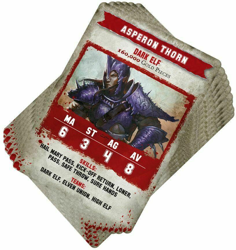 Blood Bowl: Le Jeu de Football Fantastique - Pack de Cartes d'Équipe - Équipe d'Elfes Noirs Cartes