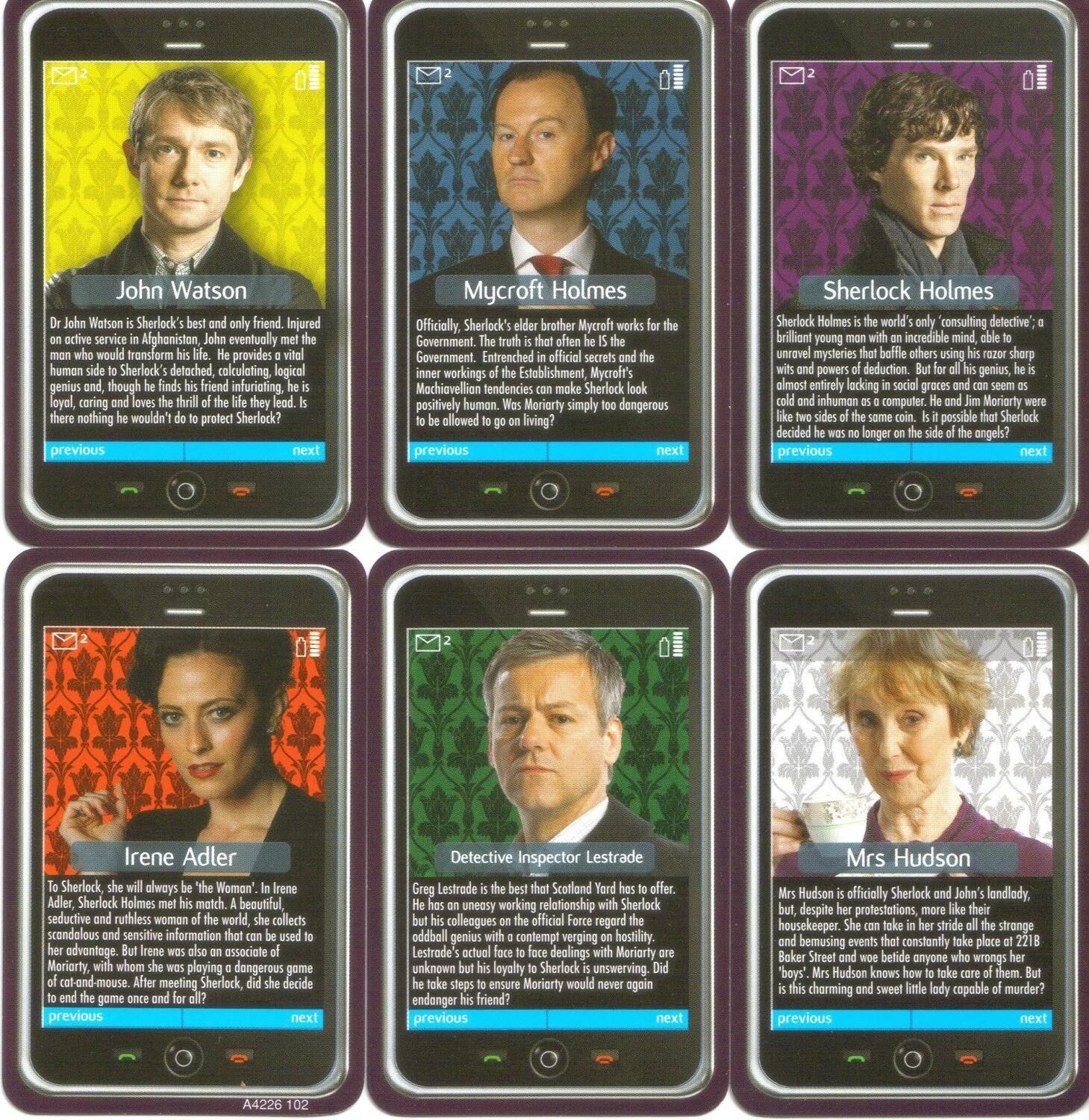 Cluedo: Sherlock Edition Cartes