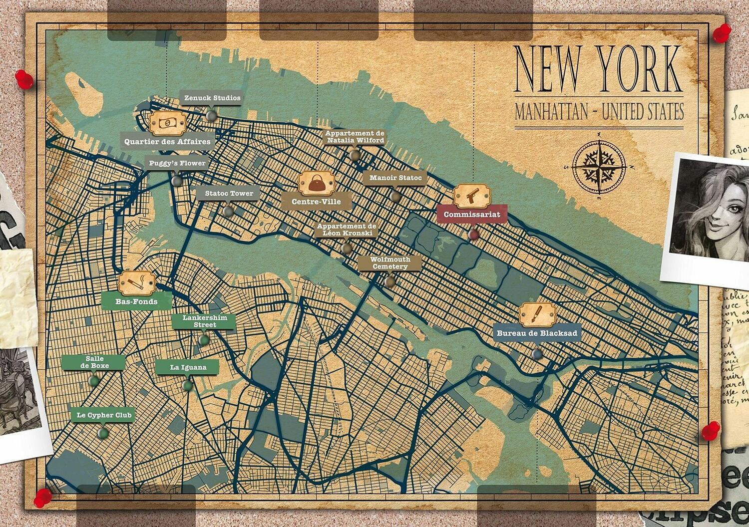 Blacksad: Le Jeu d'Enquête Map