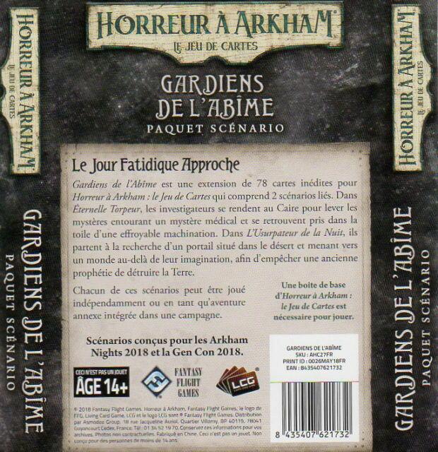 Horreur à Arkham: Le Jeu de Cartes - Gardiens de l'Abîme Back