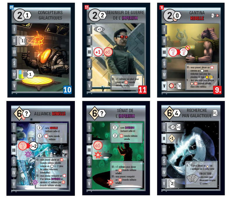 Race for the Galaxy Rebelles contre Imperium Cartes