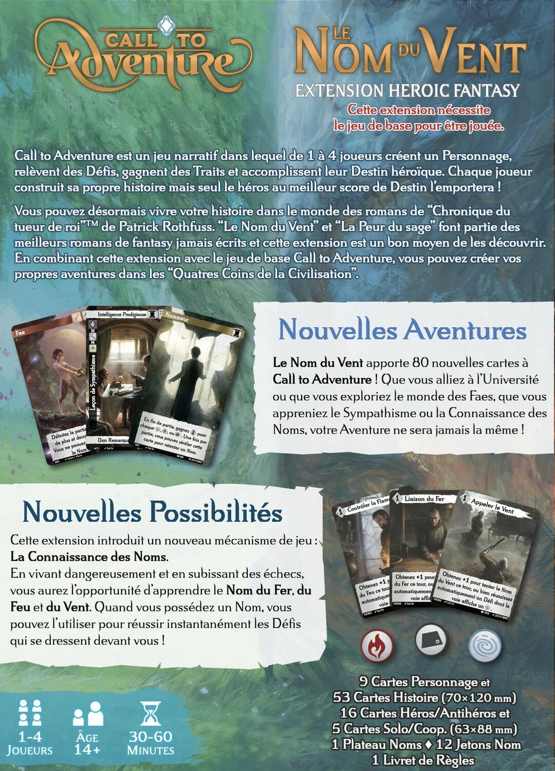 Call to Adventure: Le Nom du Vent Back