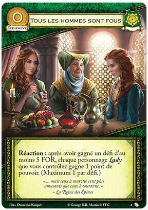 Le Trône de Fer: Le Jeu de Cartes - Tous les Hommes sont Fous Carte