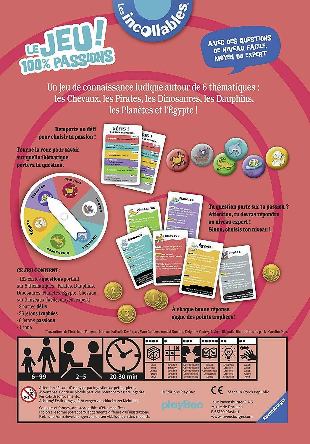 Les Incollables: Le Jeu 100% Passions Back