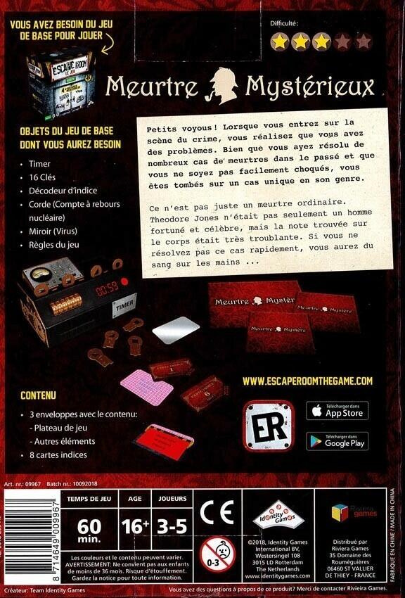 Escape Room: Le Jeu - Meurtre Mystérieux Back