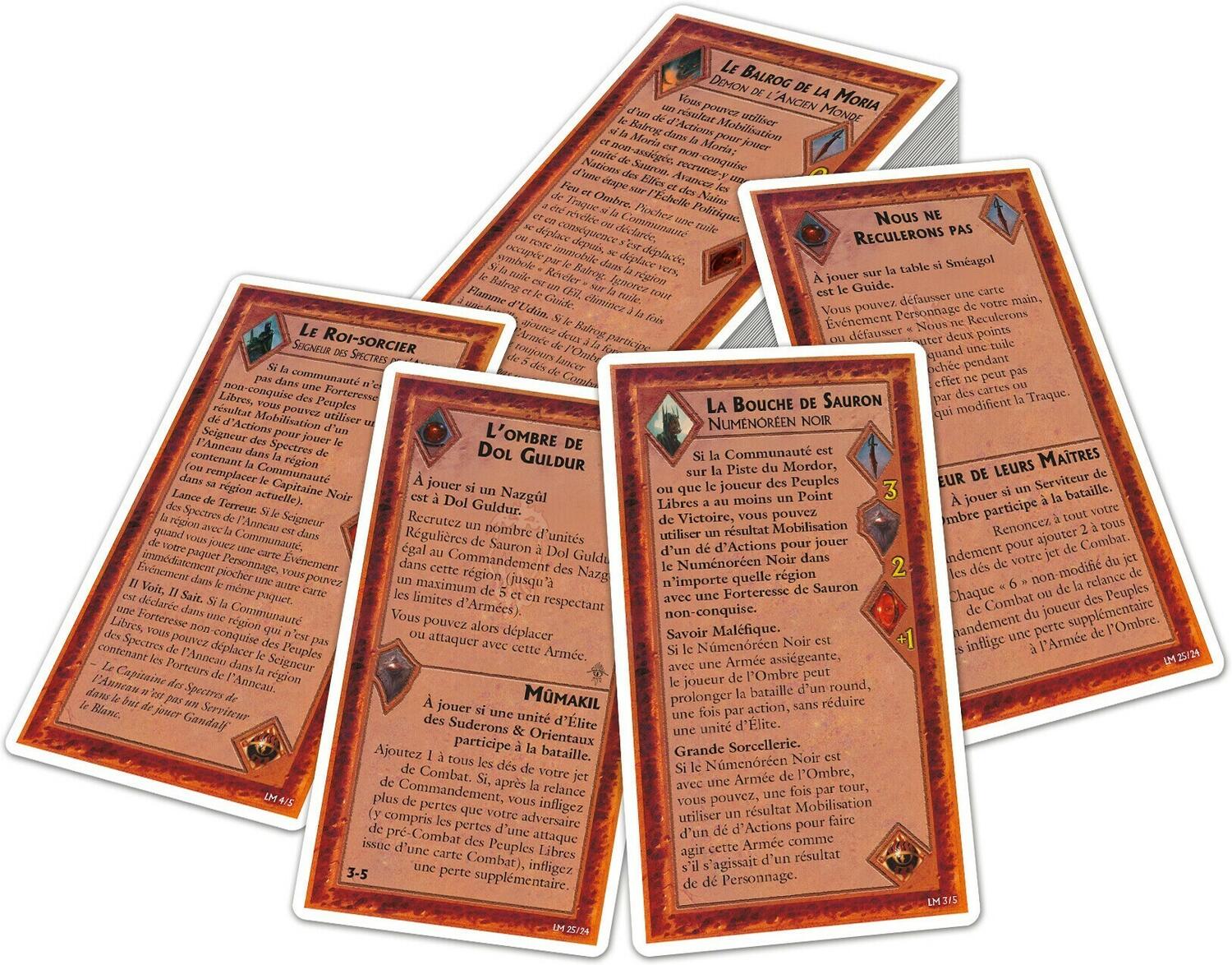 La Guerre de l'Anneau: Les Seigneurs de la Terre du Milieu Cartes