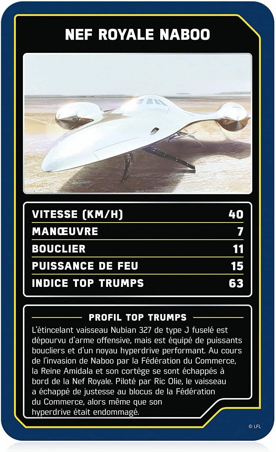 Top Trumps: Star Wars - Vaisseaux Spatiaux Carte