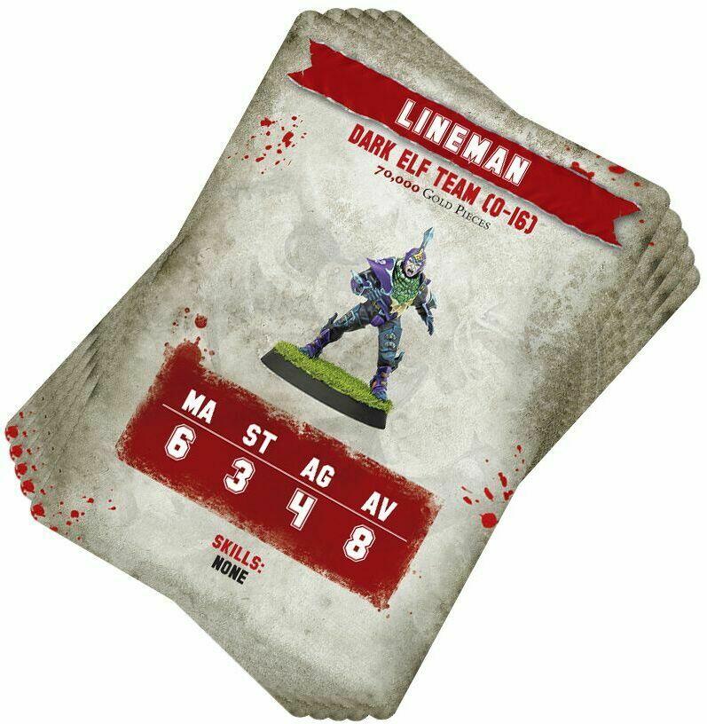 Blood Bowl: Le Jeu de Football Fantastique - Pack de Cartes d'Équipe - Équipe d'Elfes Noirs Cartes