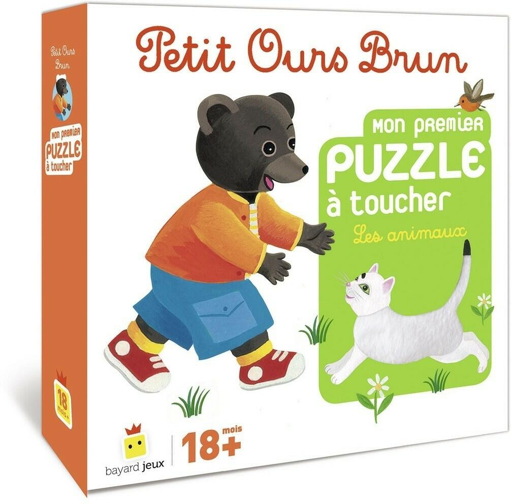 Petit Ours Brun: Mon Premier Puzzle à Toucher - Les Animaux Cover 3d