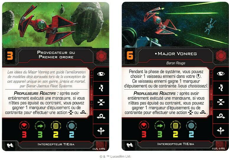 Star Wars: X-Wing - TIE du Major Vonreg Cartes