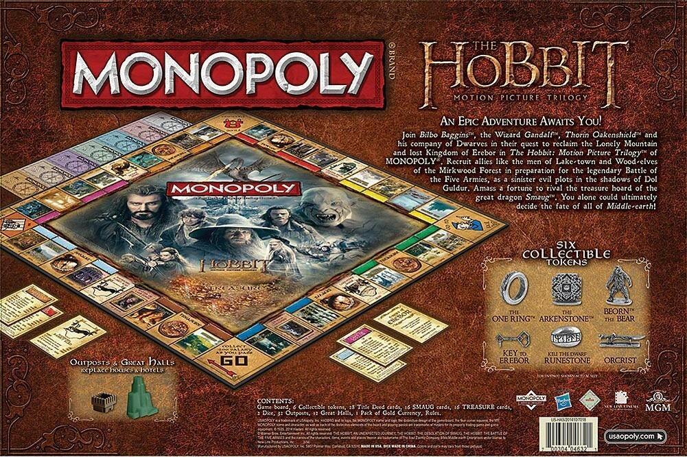 Monopoly: The Hobbit - Motion Picture Trilogy Back