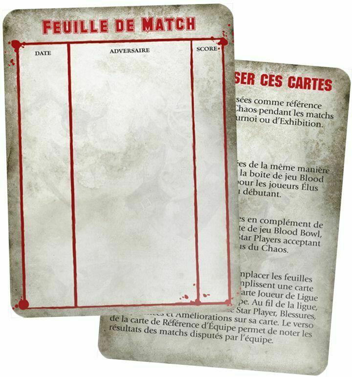 Blood Bowl: Le Jeu de Football Fantastique - Pack de Cartes d'Équipe - Élus du Chaos Cartes