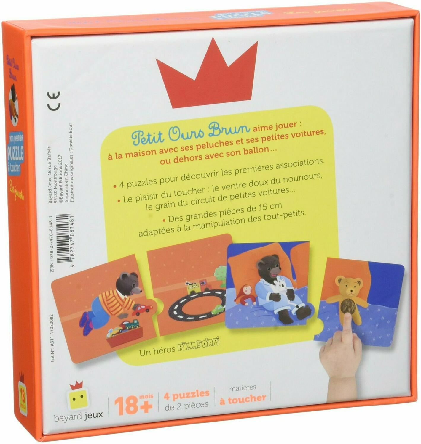 Petit Ours Brun: Mon Premier Puzzle à Toucher - Les Jouets Back 3d