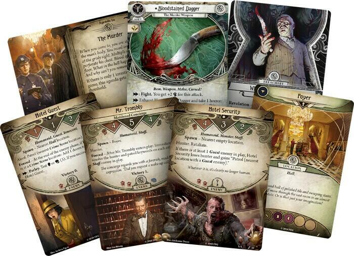 Horreur à Arkham: Le Jeu de Cartes - Meurtre à l’Hôtel Excelsior Cartes