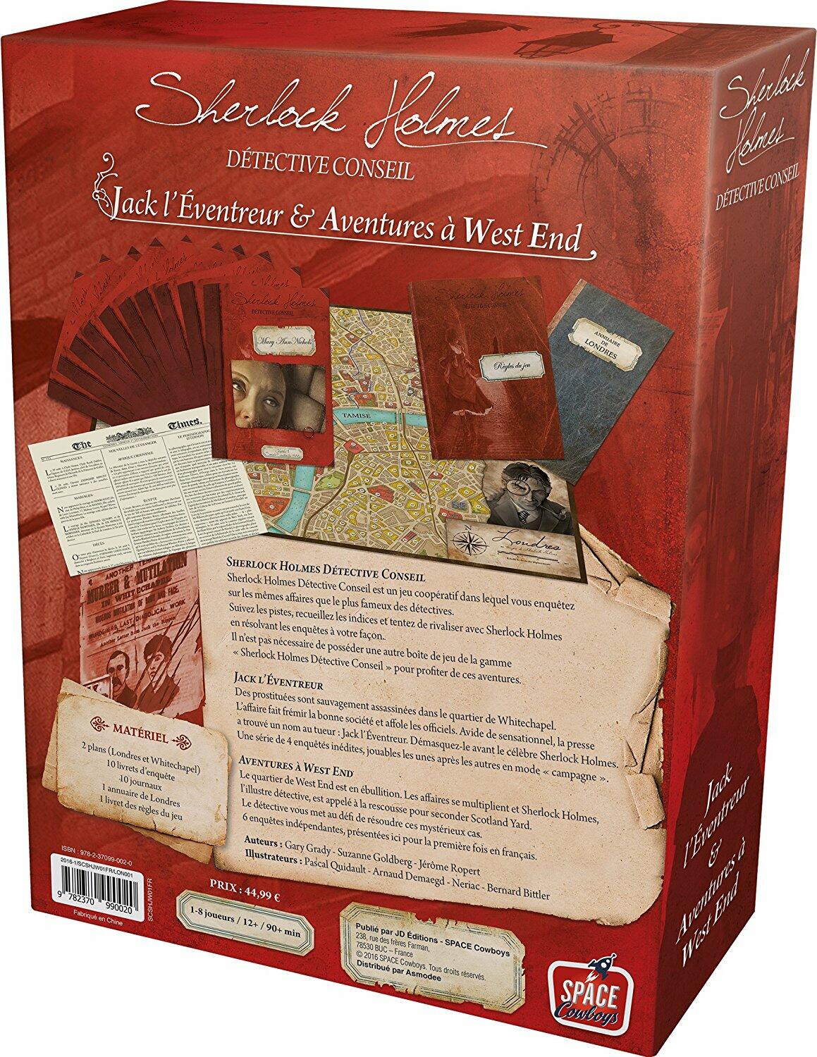 Sherlock Holmes - Détective Conseil: Jack l'Eventreur et Aventures à West End Back 3d