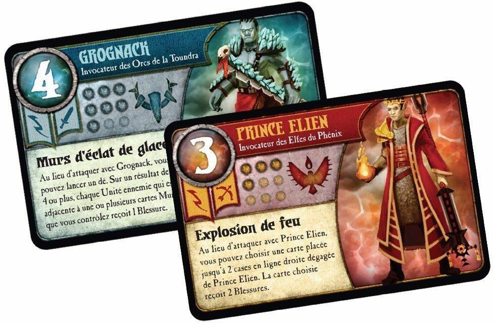 Summoner Wars: Elfes du Phénix vs Orcs de la Toundra Cartes
