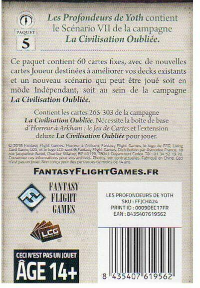 Horreur à Arkham: Le Jeu de Cartes - Les Profondeurs de Yoth Back