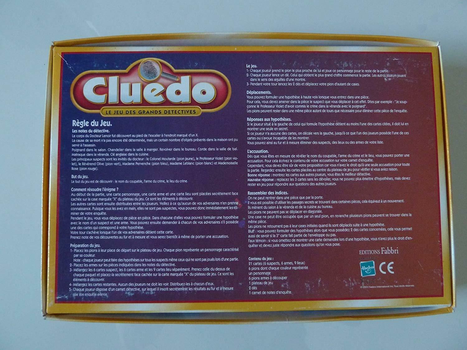 Cluedo: Meurtre au Manoir Tudor Back 3d