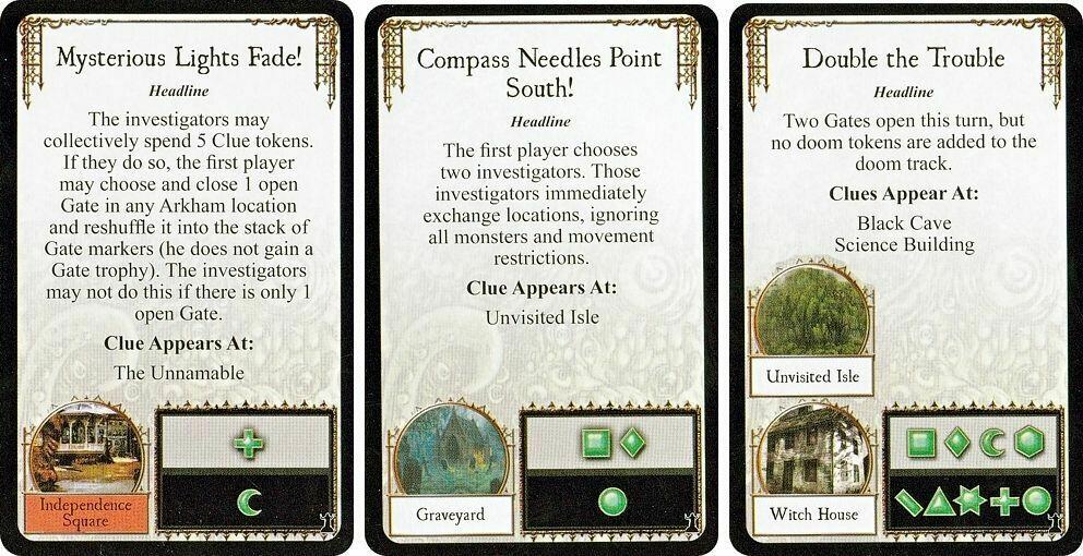 Horreur à Arkham: Le Rôdeur Devant le Seuil Cartes