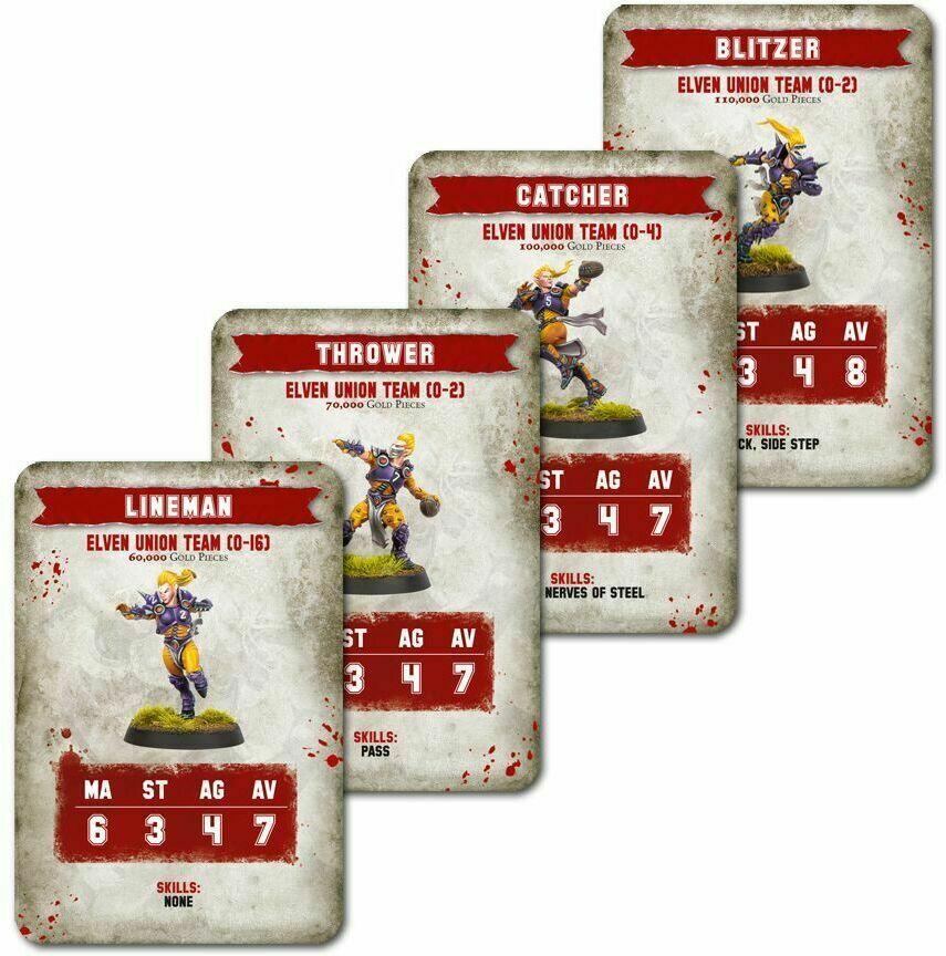 Blood Bowl: Le Jeu de Football Fantastique - Pack de Cartes d'Équipe - Union Elfique Cartes