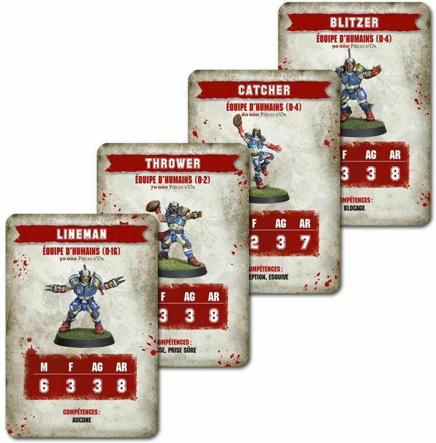 Blood Bowl: Le Jeu de Football Fantastique - Pack de Cartes d'Équipe - Équipe d'Humains Cartes