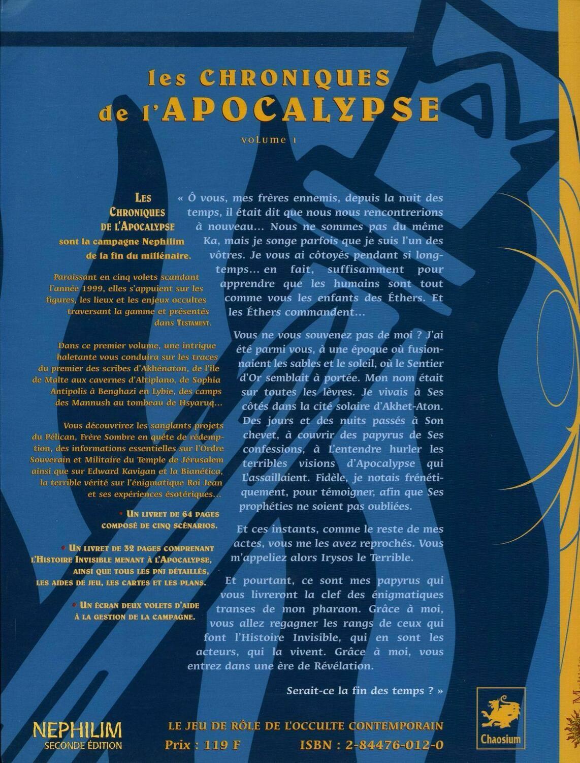 Nephilim: Les Chroniques de l'Apocalypse - Volume 1 - Irysos Back