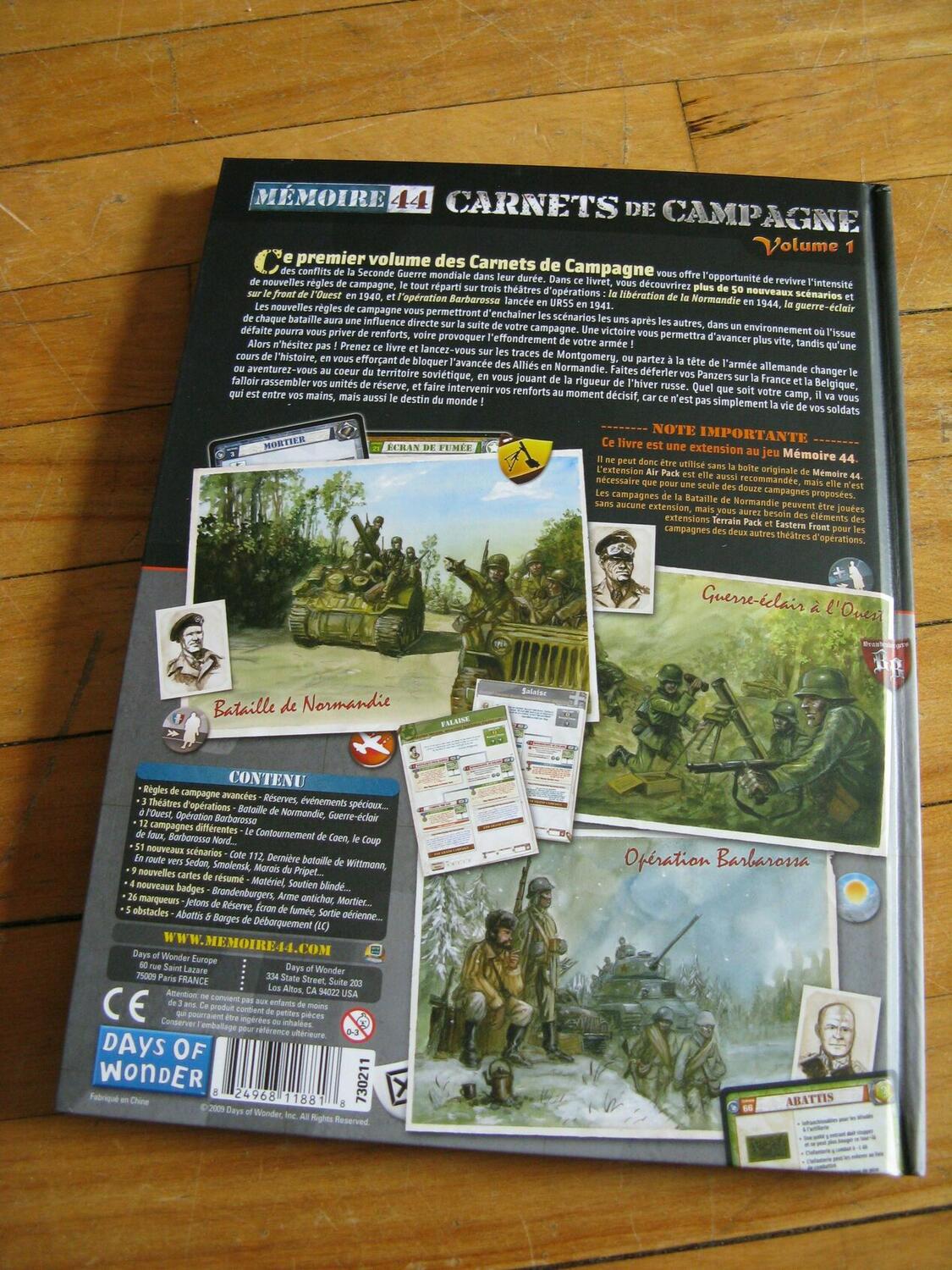 Mémoire 44: Carnets de Campagne - Volume 1 Back 3d