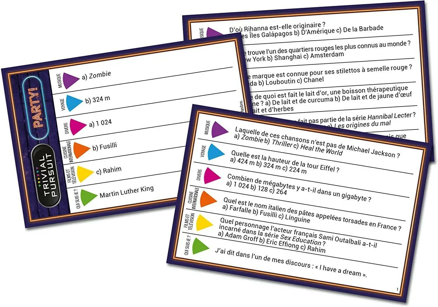 Trivial Pursuit: Party ! Cartes