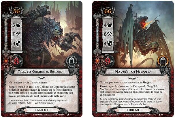 Le Seigneur des Anneaux: Le Jeu de Cartes - La Montagne de Feu Cartes