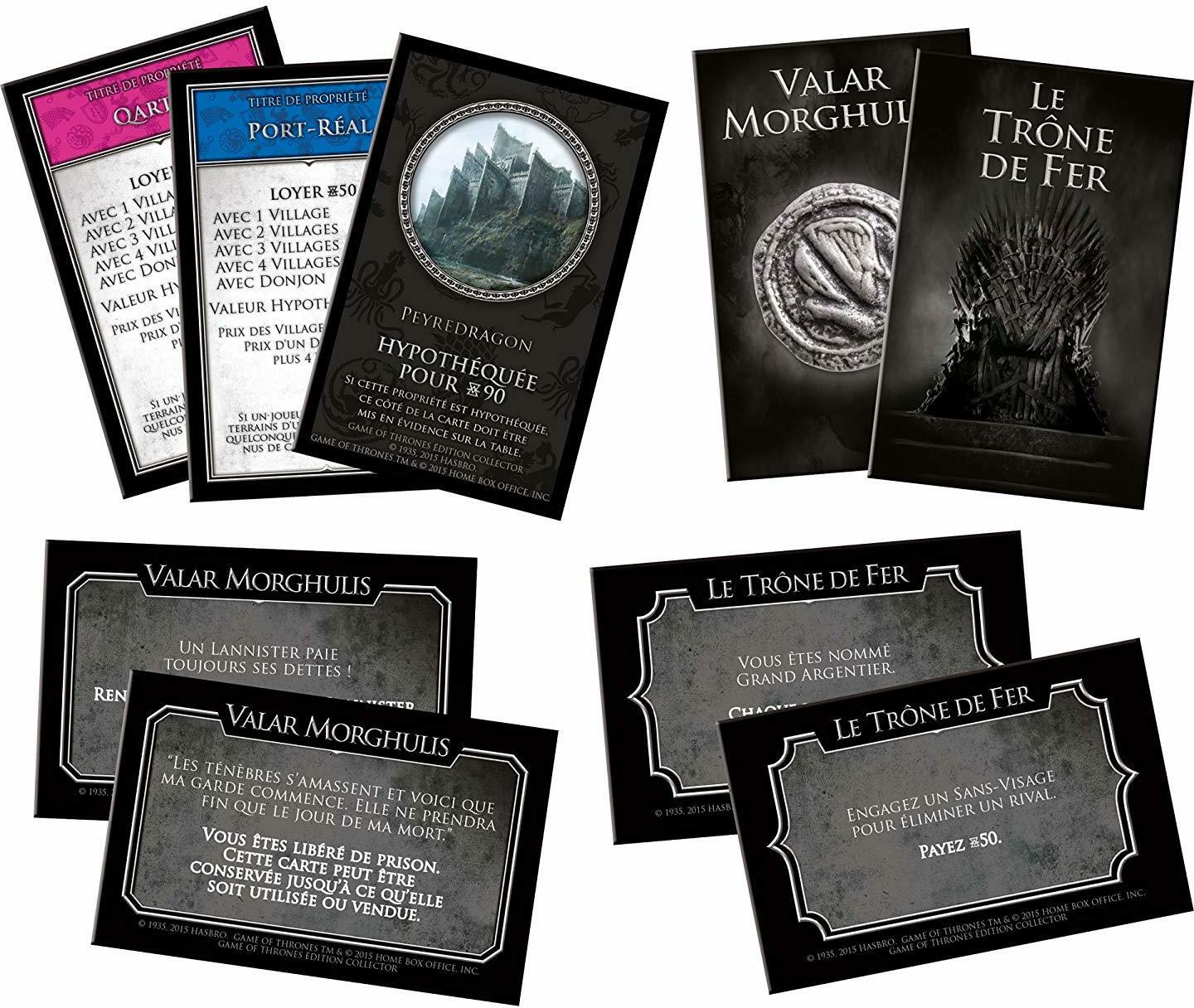Monopoly: Game of Thrones Cartes